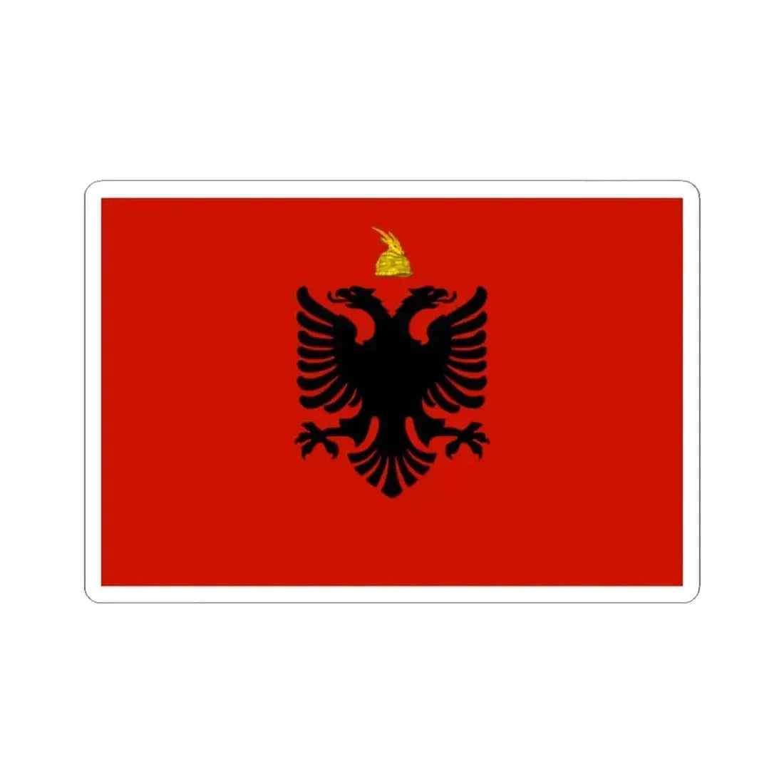 Flag of Albania 1934-1939 (Albania) STICKER Vinyl Kiss-Cut Decal 2 Inch White - The Sticker Space