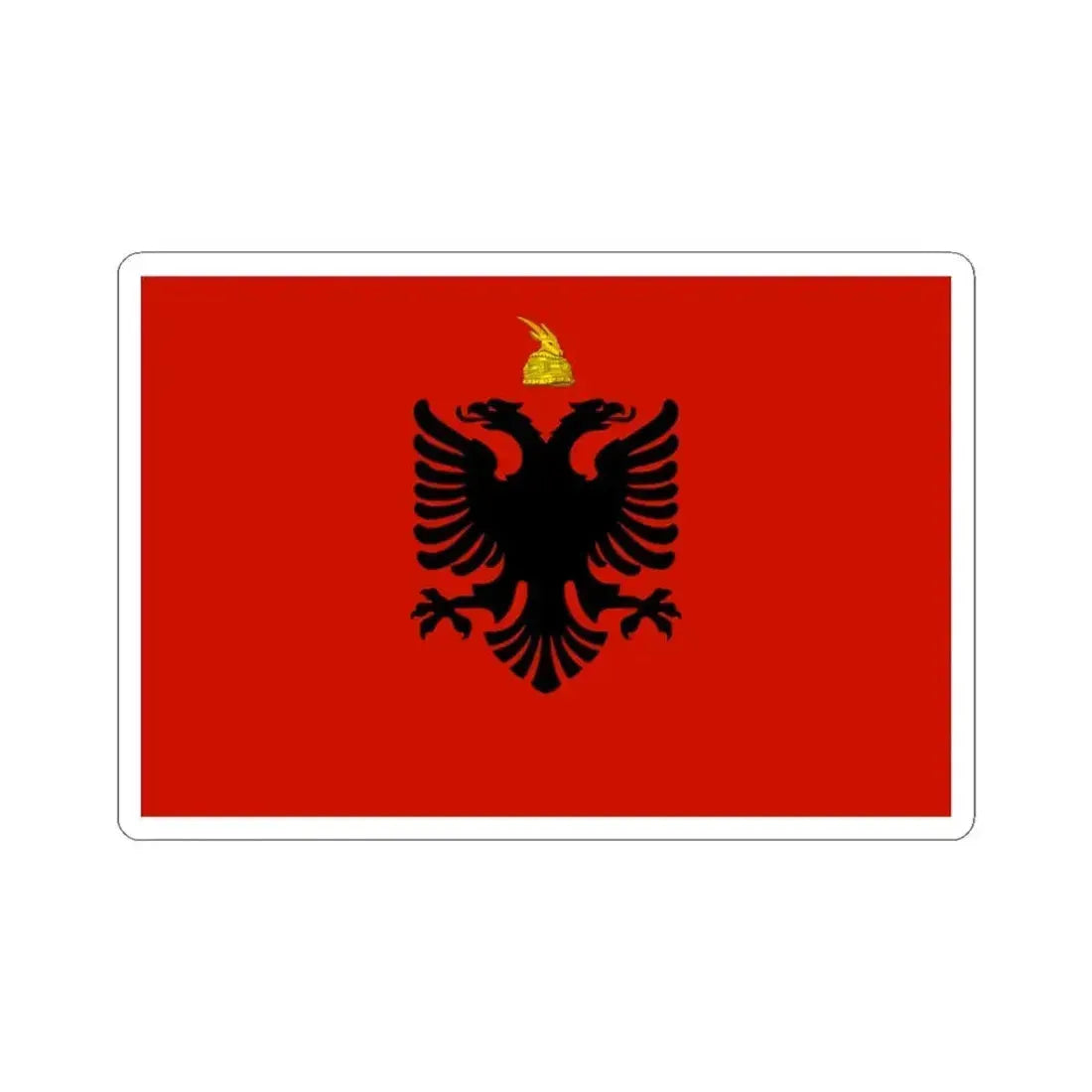 Flag of Albania 1934-1939 (Albania) STICKER Vinyl Kiss-Cut Decal 3 Inch White - The Sticker Space