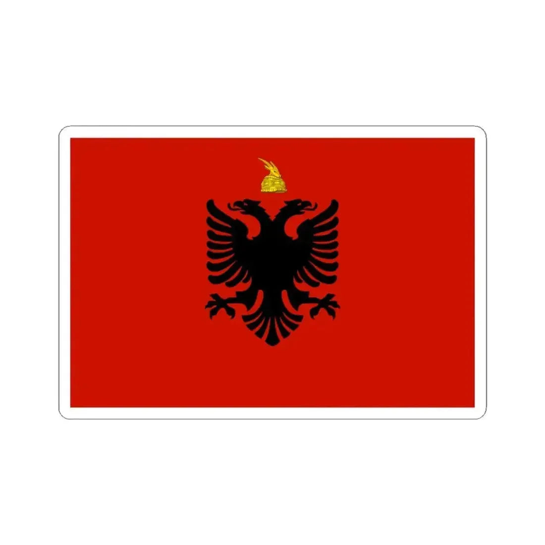Flag of Albania 1934-1939 (Albania) STICKER Vinyl Kiss-Cut Decal 4 Inch White - The Sticker Space