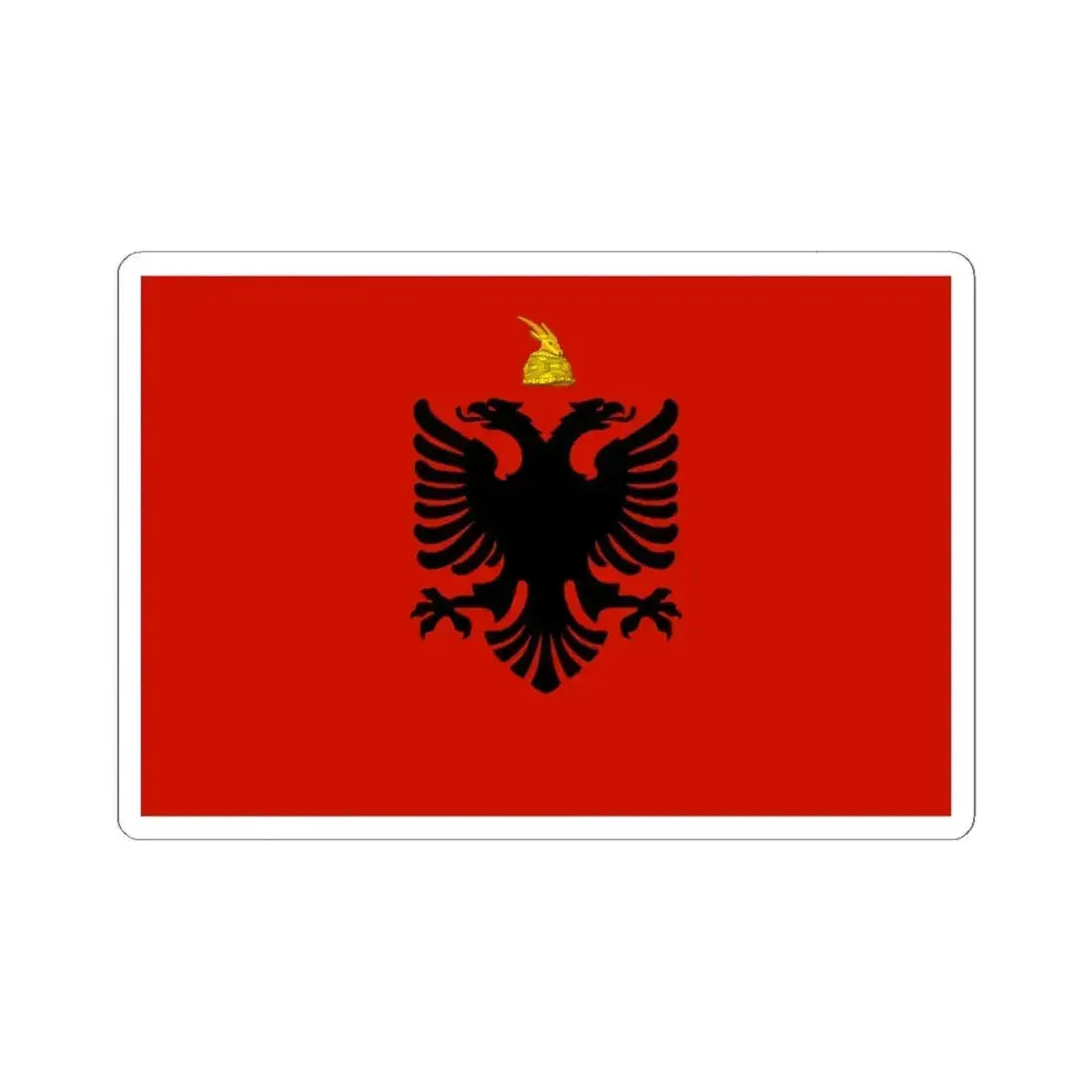Flag of Albania 1934-1939 (Albania) STICKER Vinyl Kiss-Cut Decal 6 Inch White - The Sticker Space