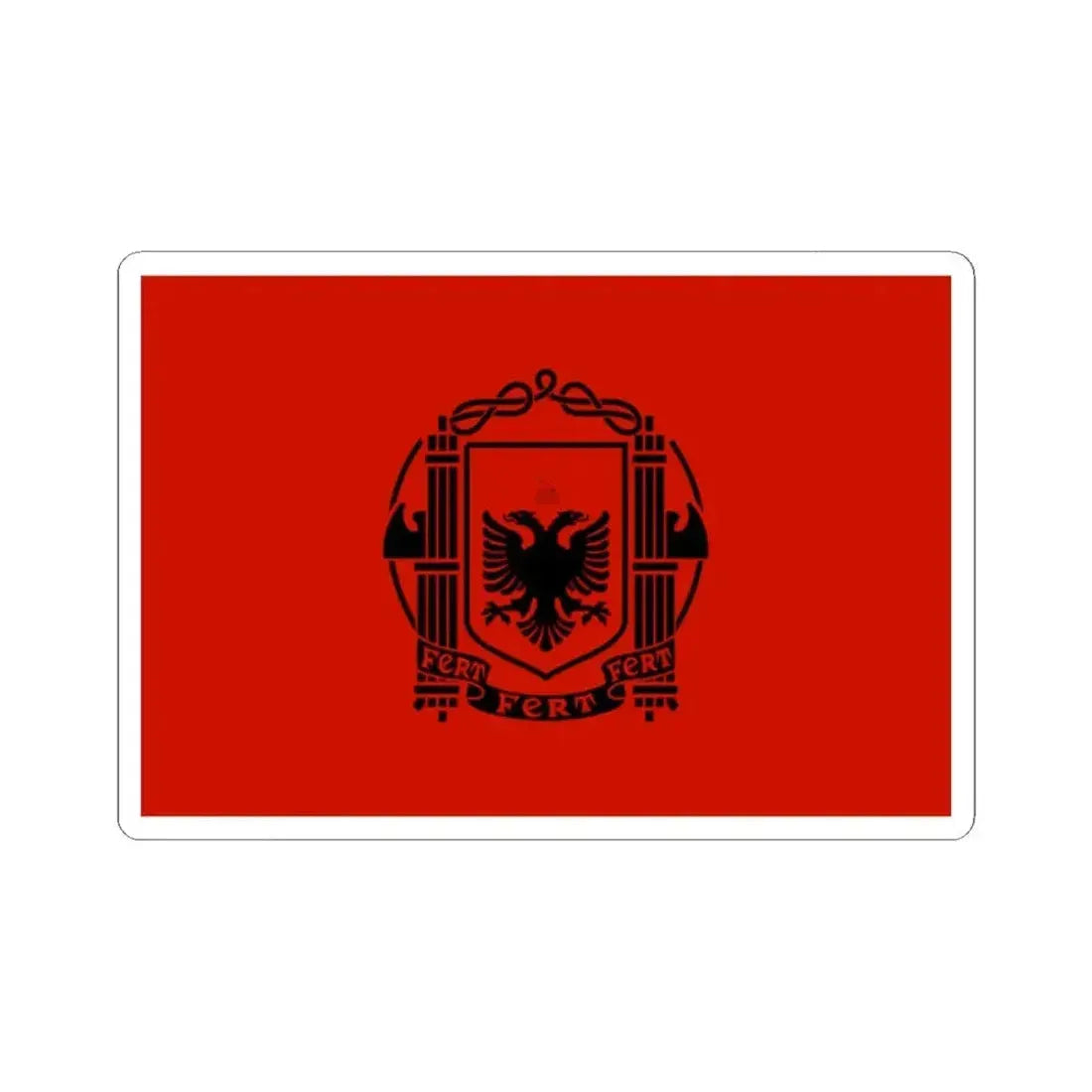 Flag of Albania 1939-1943 (Albania) STICKER Vinyl Kiss-Cut Decal 2 Inch White - The Sticker Space