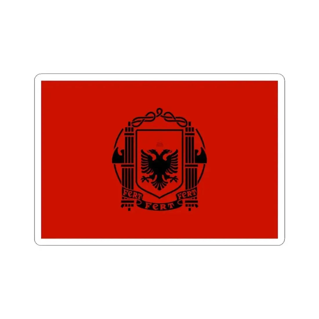 Flag of Albania 1939-1943 (Albania) STICKER Vinyl Kiss-Cut Decal 3 Inch White - The Sticker Space