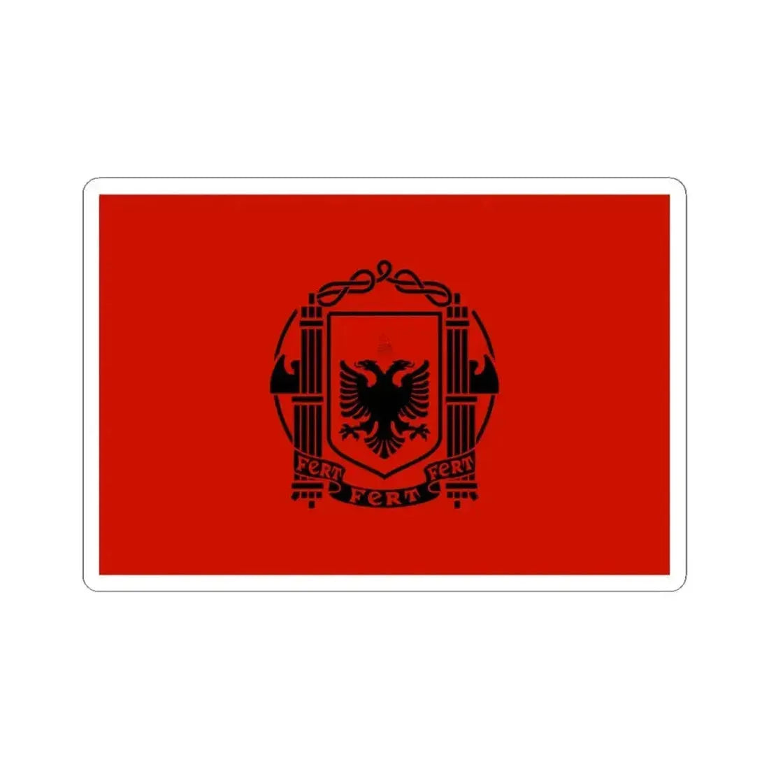 Flag of Albania 1939-1943 (Albania) STICKER Vinyl Kiss-Cut Decal 4 Inch White - The Sticker Space