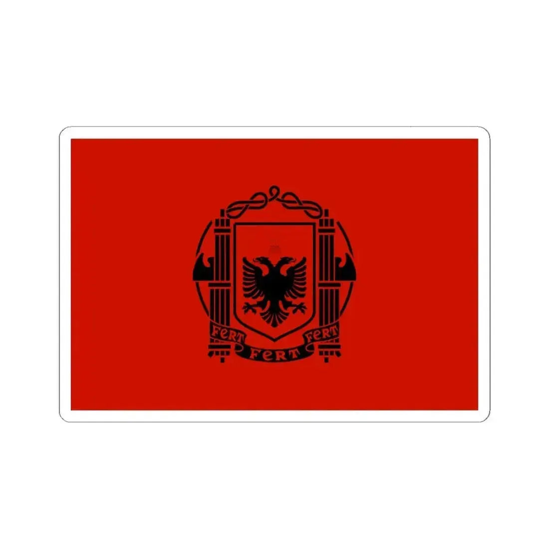 Flag of Albania 1939-1943 (Albania) STICKER Vinyl Kiss-Cut Decal 6 Inch White - The Sticker Space