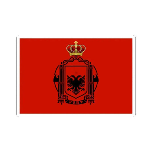 Flag of Albania 1939-1943 crowned (Albania) STICKER Vinyl Kiss-Cut Decal 2 Inch White - The Sticker Space
