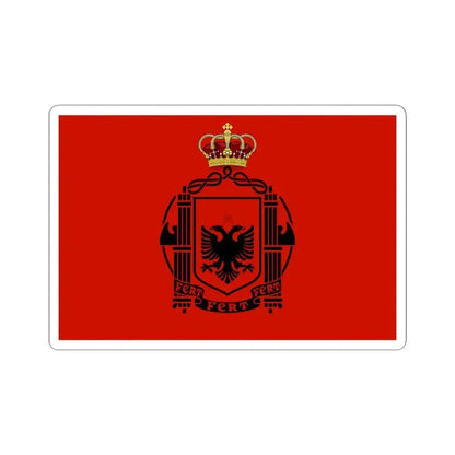 Flag of Albania 1939-1943 crowned (Albania) STICKER Vinyl Kiss-Cut Decal 4 Inch White - The Sticker Space
