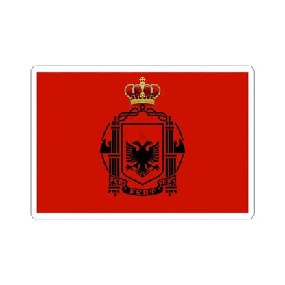 Flag of Albania 1939-1943 crowned (Albania) STICKER Vinyl Kiss-Cut Decal 6 Inch White - The Sticker Space
