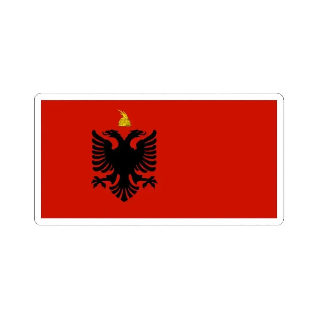 Flag of Albania 1943-1944 (Albania) STICKER Vinyl Kiss-Cut Decal 2 Inch White - The Sticker Space