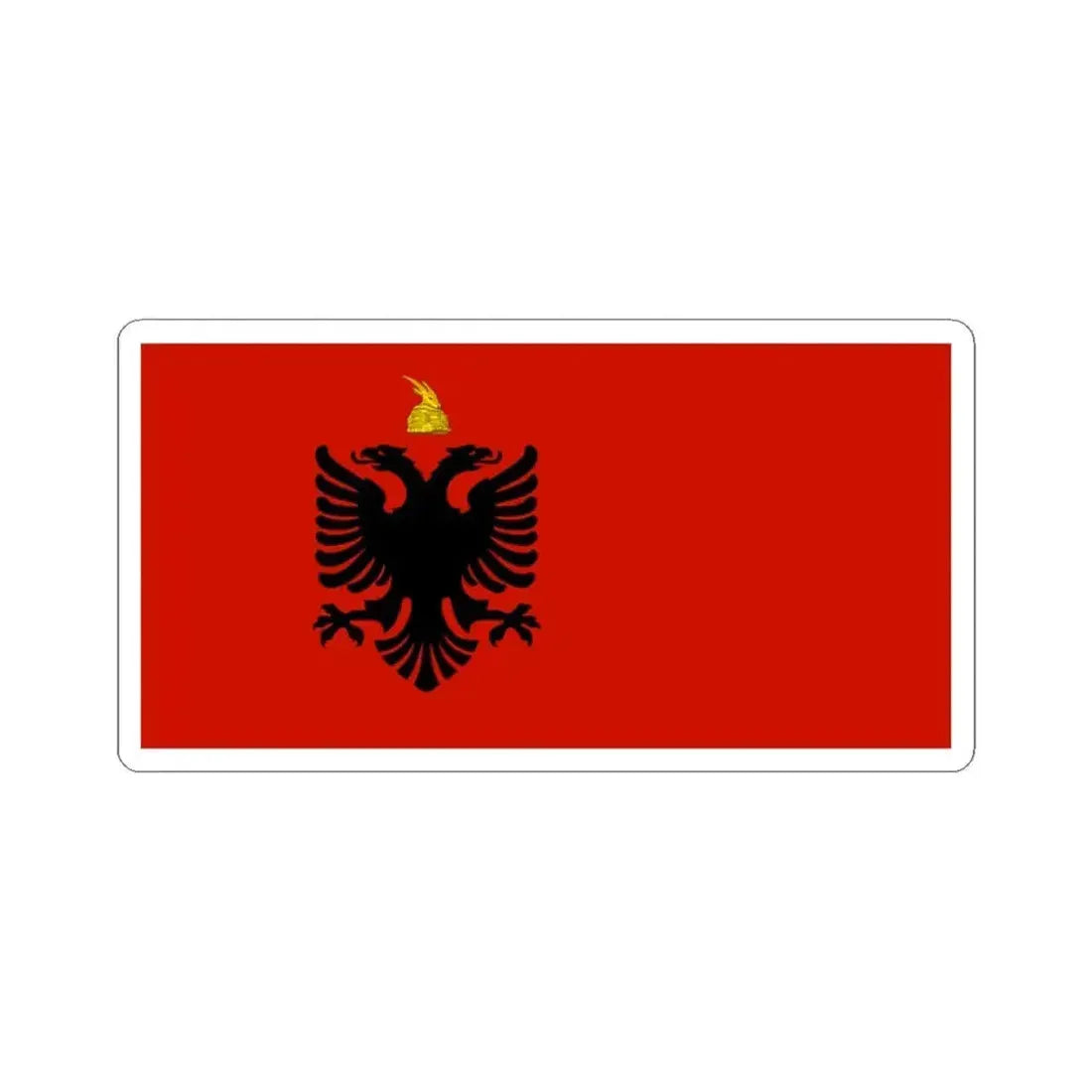 Flag of Albania 1943-1944 (Albania) STICKER Vinyl Kiss-Cut Decal 3 Inch White - The Sticker Space