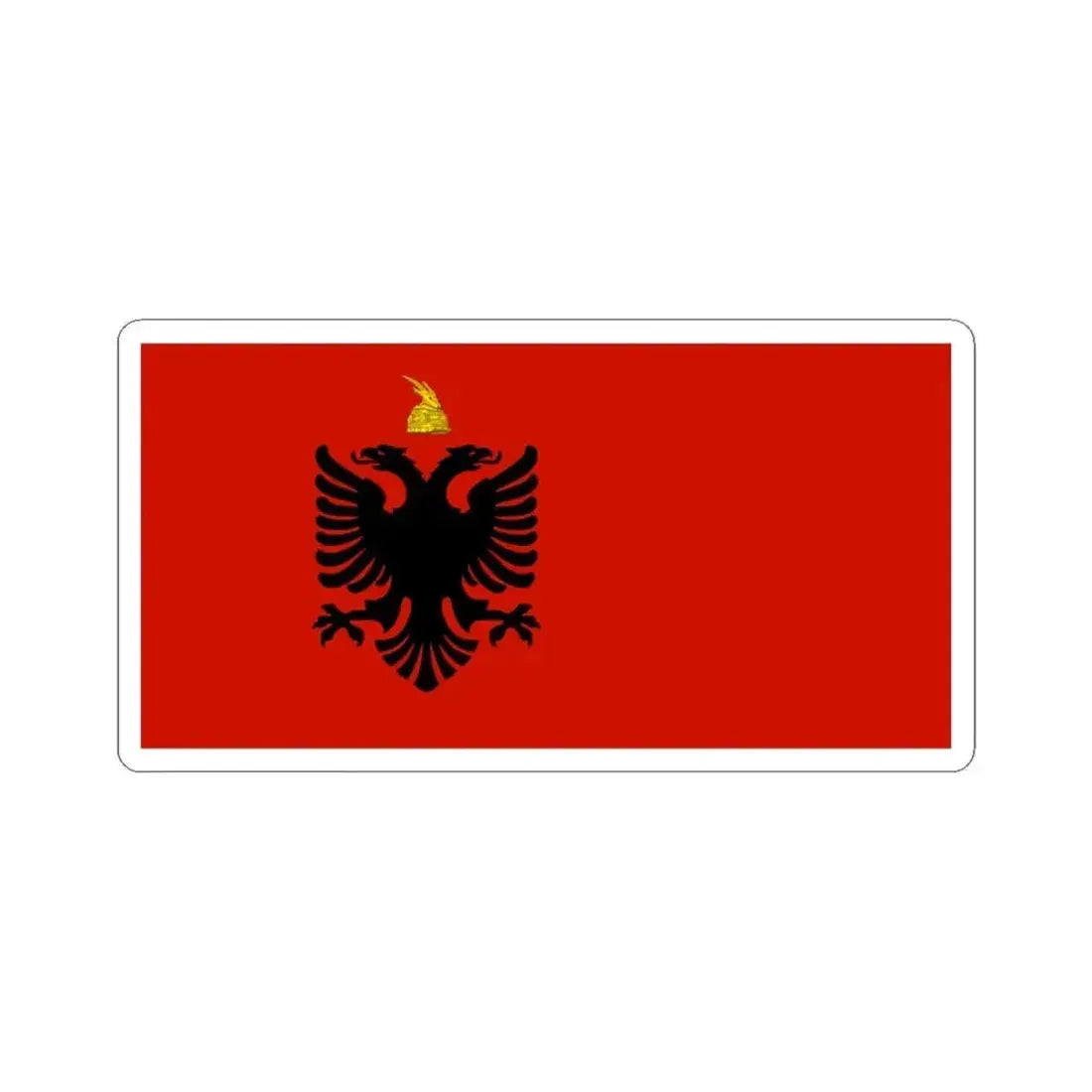 Flag of Albania 1943-1944 (Albania) STICKER Vinyl Kiss-Cut Decal 6 Inch White - The Sticker Space