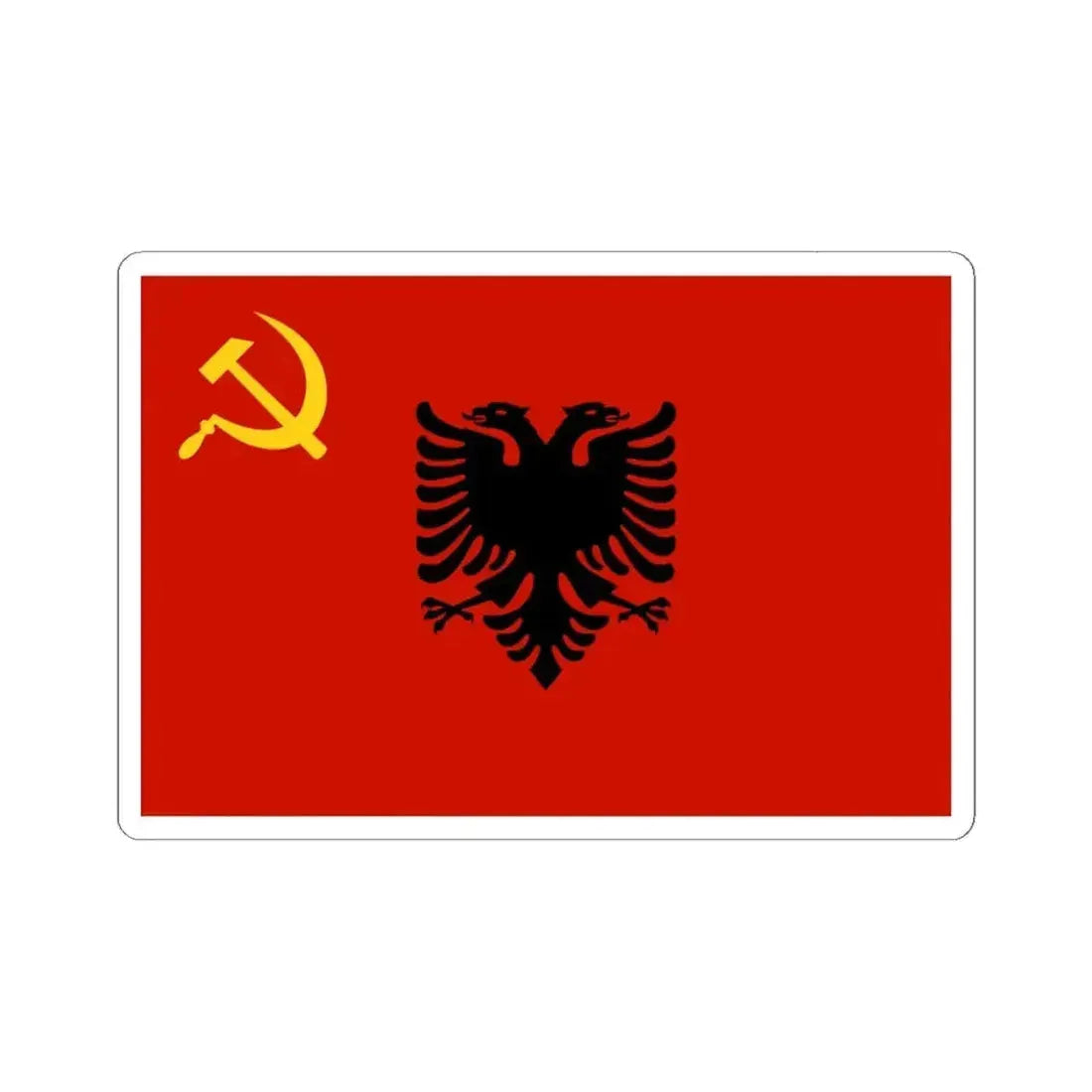 Flag of Albania 1944-1946 (Albania) STICKER Vinyl Kiss-Cut Decal 6 Inch White - The Sticker Space