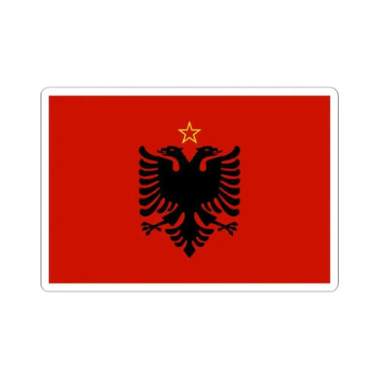 Flag of Albania 1946-1992 3-2 (Albania) STICKER Vinyl Kiss-Cut Decal 2 Inch White - The Sticker Space