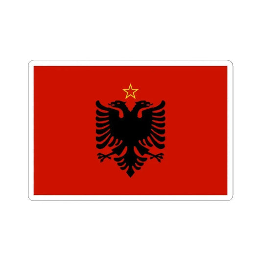 Flag of Albania 1946-1992 3-2 (Albania) STICKER Vinyl Kiss-Cut Decal 2 Inch White - The Sticker Space
