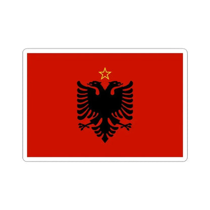 Flag of Albania 1946-1992 3-2 (Albania) STICKER Vinyl Kiss-Cut Decal 3 Inch White - The Sticker Space