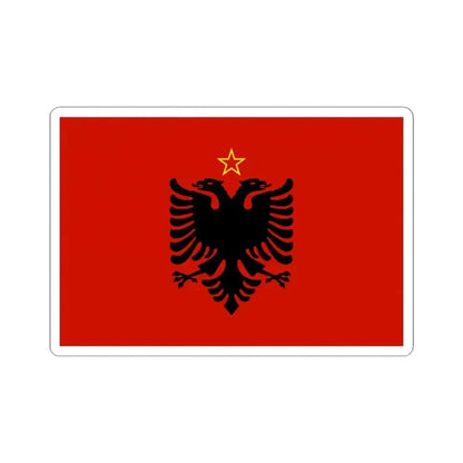 Flag of Albania 1946-1992 3-2 (Albania) STICKER Vinyl Kiss-Cut Decal 4 Inch White - The Sticker Space