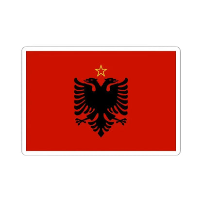 Flag of Albania 1946-1992 3-2 (Albania) STICKER Vinyl Kiss-Cut Decal 6 Inch White - The Sticker Space