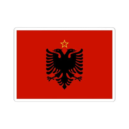 Flag of Albania 1946-1992 (Albania) STICKER Vinyl Kiss-Cut Decal 2 Inch White - The Sticker Space