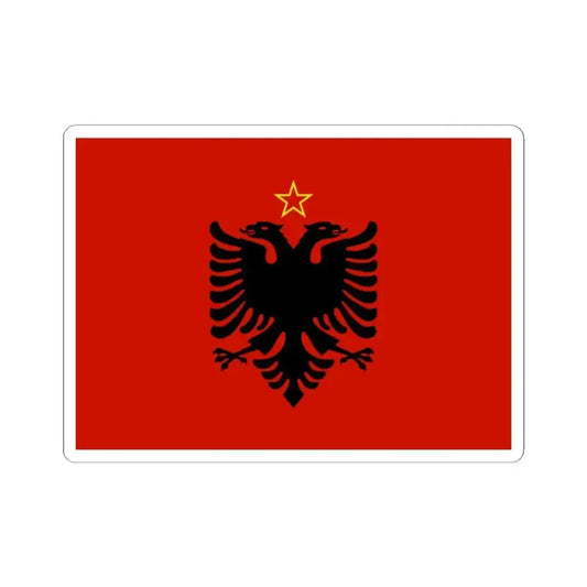 Flag of Albania 1946-1992 (Albania) STICKER Vinyl Kiss-Cut Decal 2 Inch White - The Sticker Space