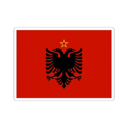 Flag of Albania 1946-1992 (Albania) STICKER Vinyl Kiss-Cut Decal 3 Inch White - The Sticker Space