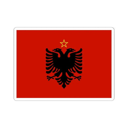 Flag of Albania 1946-1992 (Albania) STICKER Vinyl Kiss-Cut Decal 4 Inch White - The Sticker Space