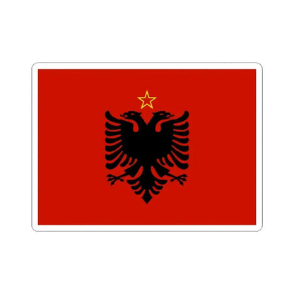 Flag of Albania 1946-1992 (Albania) STICKER Vinyl Kiss-Cut Decal 6 Inch White - The Sticker Space