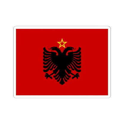 Flag of Albania 1946-1992 by UN (Albania) STICKER Vinyl Kiss-Cut Decal 2 Inch White - The Sticker Space