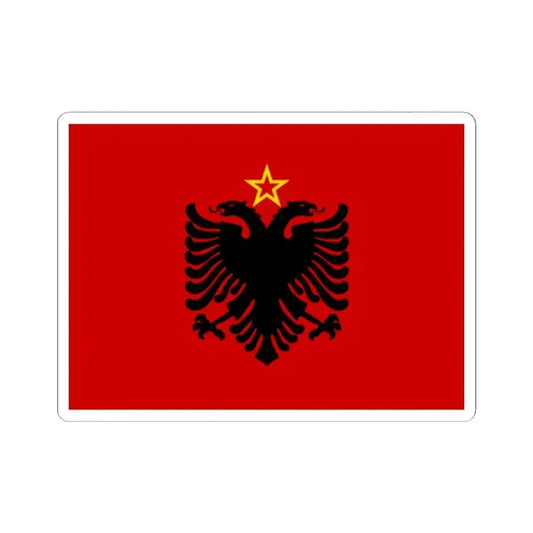 Flag of Albania 1946-1992 by UN (Albania) STICKER Vinyl Kiss-Cut Decal 2 Inch White - The Sticker Space