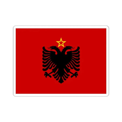 Flag of Albania 1946-1992 by UN (Albania) STICKER Vinyl Kiss-Cut Decal 3 Inch White - The Sticker Space