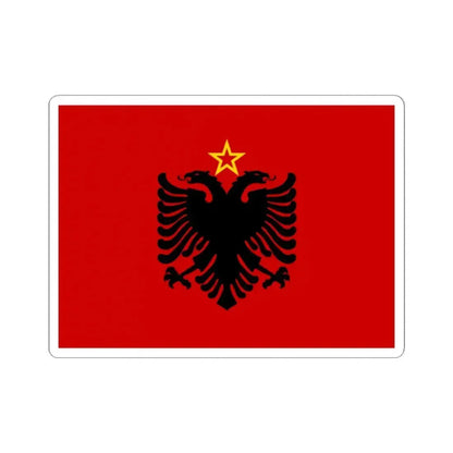 Flag of Albania 1946-1992 by UN (Albania) STICKER Vinyl Kiss-Cut Decal 4 Inch White - The Sticker Space