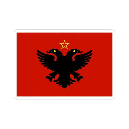 Flag of Albania 1946-1992 Variant (Albania) STICKER Vinyl Kiss-Cut Decal 2 Inch White - The Sticker Space
