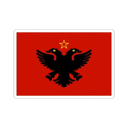 Flag of Albania 1946-1992 Variant (Albania) STICKER Vinyl Kiss-Cut Decal 2 Inch White - The Sticker Space