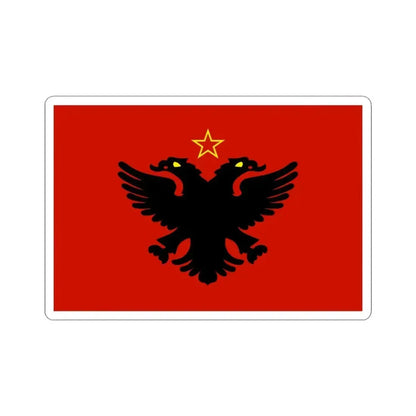 Flag of Albania 1946-1992 Variant (Albania) STICKER Vinyl Kiss-Cut Decal 3 Inch White - The Sticker Space