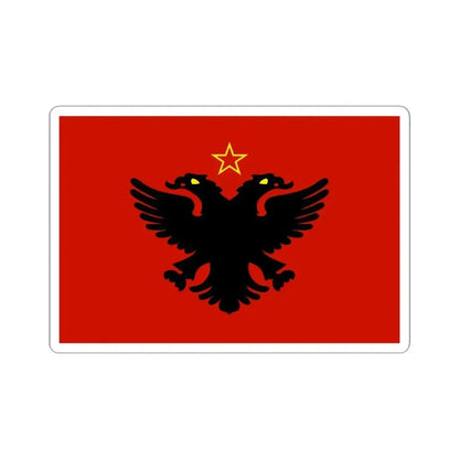 Flag of Albania 1946-1992 Variant (Albania) STICKER Vinyl Kiss-Cut Decal 4 Inch White - The Sticker Space