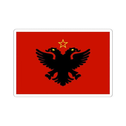 Flag of Albania 1946-1992 Variant (Albania) STICKER Vinyl Kiss-Cut Decal 6 Inch White - The Sticker Space