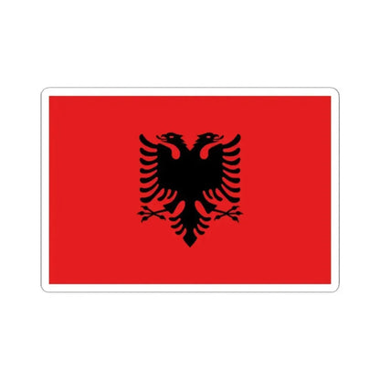 Flag of Albania 1992-2002 3-2 (Albania) STICKER Vinyl Kiss-Cut Decal 2 Inch White - The Sticker Space