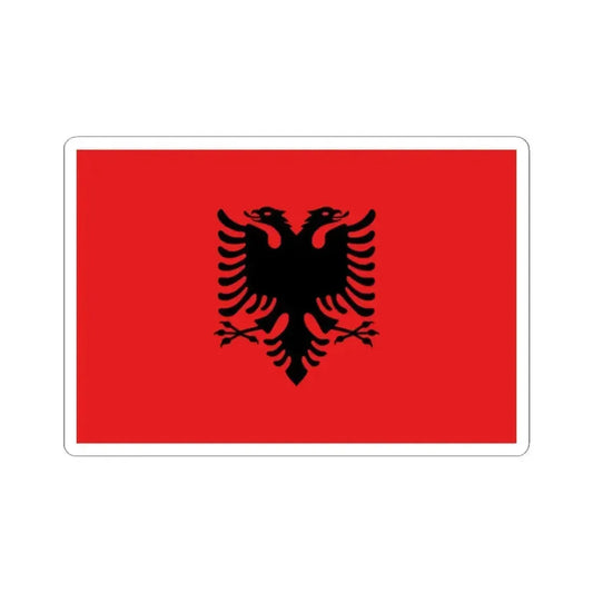 Flag of Albania 1992-2002 3-2 (Albania) STICKER Vinyl Kiss-Cut Decal 2 Inch White - The Sticker Space