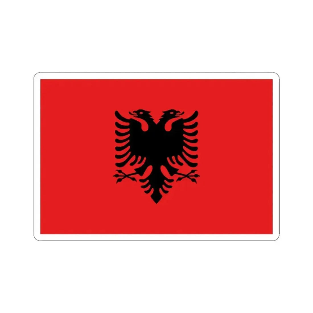 Flag of Albania 1992-2002 3-2 (Albania) STICKER Vinyl Kiss-Cut Decal 3 Inch White - The Sticker Space