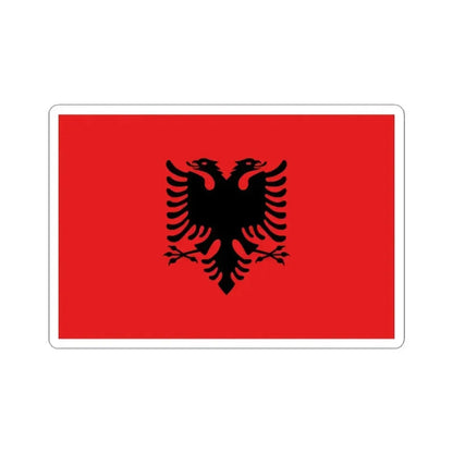 Flag of Albania 1992-2002 3-2 (Albania) STICKER Vinyl Kiss-Cut Decal 3 Inch White - The Sticker Space