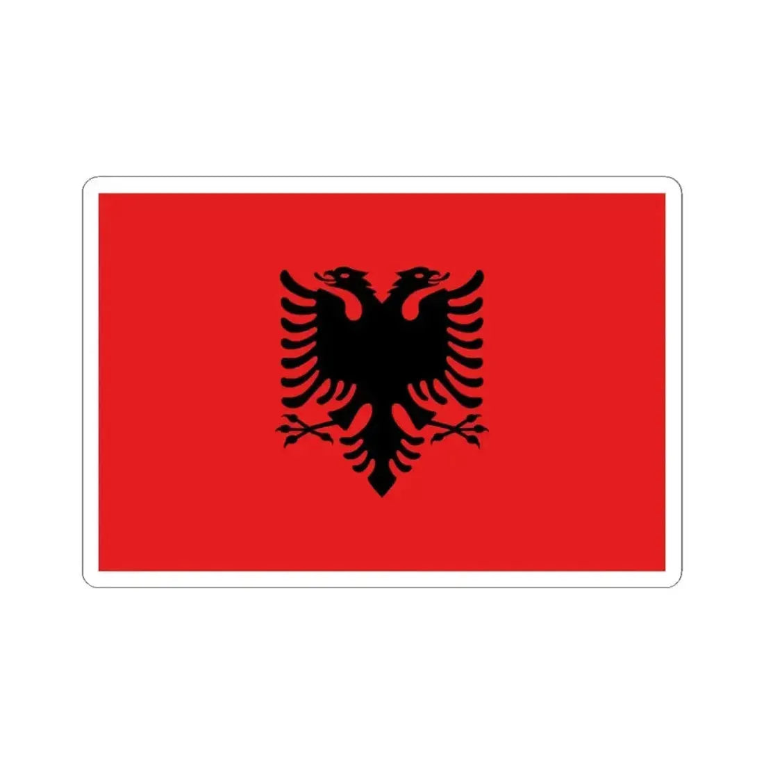 Flag of Albania 1992-2002 3-2 (Albania) STICKER Vinyl Kiss-Cut Decal 4 Inch White - The Sticker Space