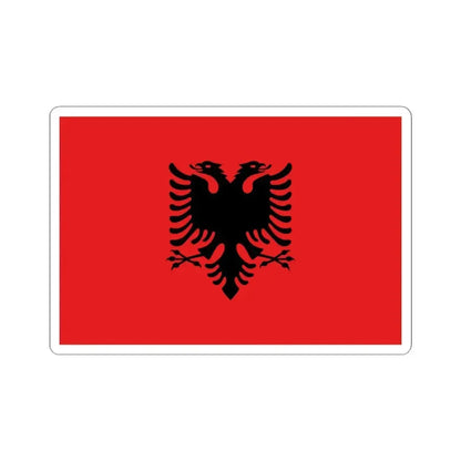 Flag of Albania 1992-2002 3-2 (Albania) STICKER Vinyl Kiss-Cut Decal 4 Inch White - The Sticker Space