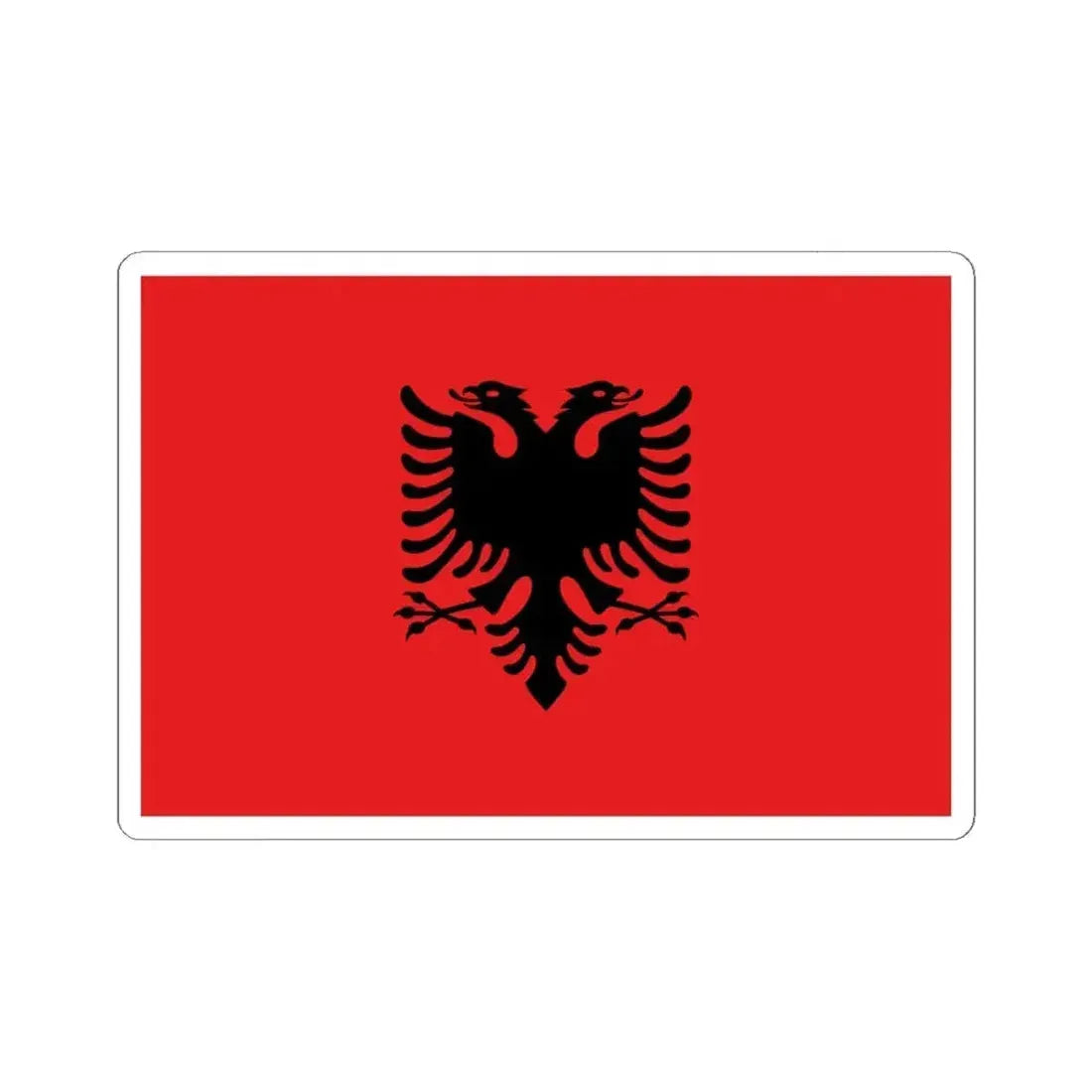 Flag of Albania 1992-2002 3-2 (Albania) STICKER Vinyl Kiss-Cut Decal 6 Inch White - The Sticker Space