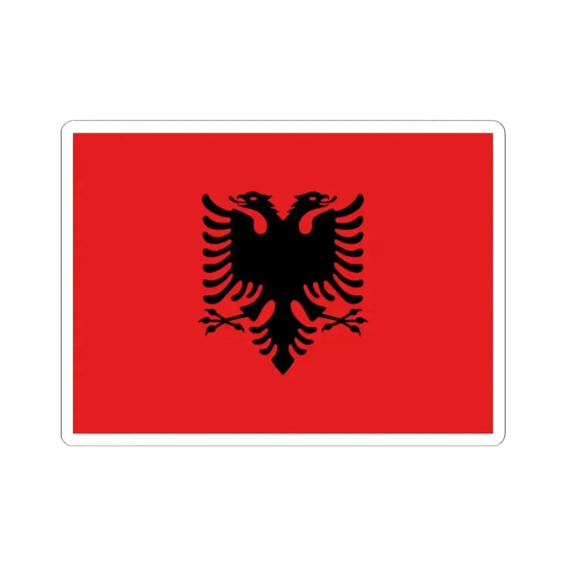 Flag of Albania 1992-2002 (Albania) STICKER Vinyl Kiss-Cut Decal 2 Inch White - The Sticker Space