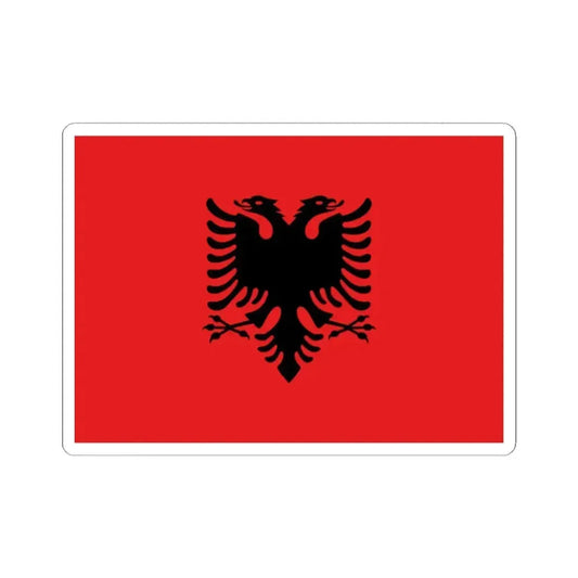 Flag of Albania 1992-2002 (Albania) STICKER Vinyl Kiss-Cut Decal 2 Inch White - The Sticker Space