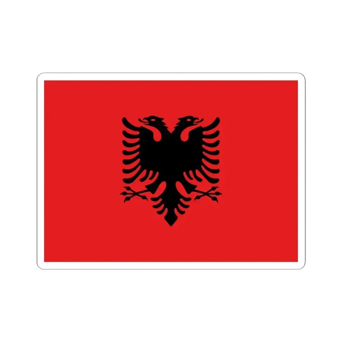 Flag of Albania 1992-2002 (Albania) STICKER Vinyl Kiss-Cut Decal 3 Inch White - The Sticker Space