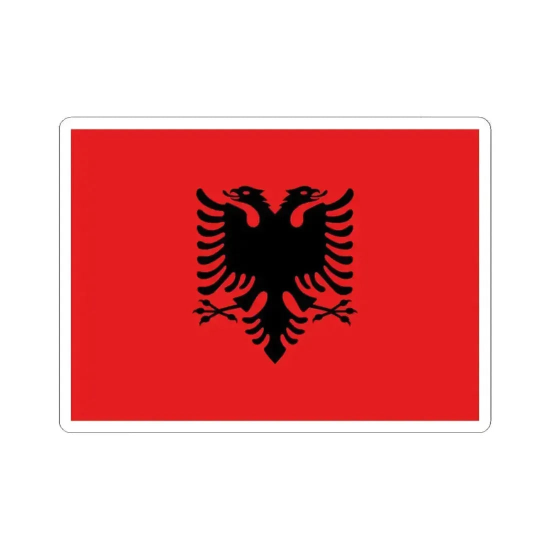 Flag of Albania 1992-2002 (Albania) STICKER Vinyl Kiss-Cut Decal 4 Inch White - The Sticker Space