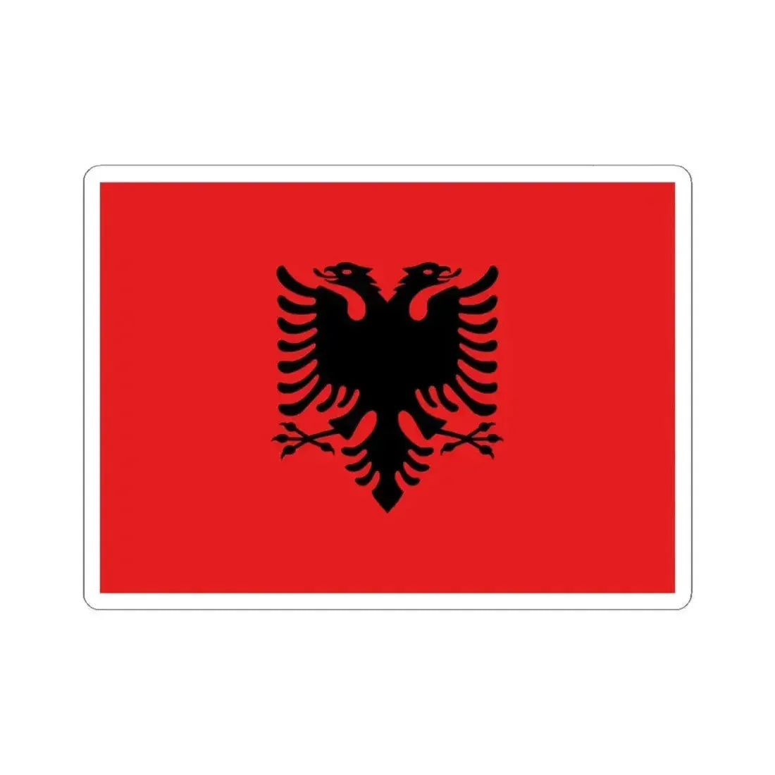 Flag of Albania 1992-2002 (Albania) STICKER Vinyl Kiss-Cut Decal 6 Inch White - The Sticker Space