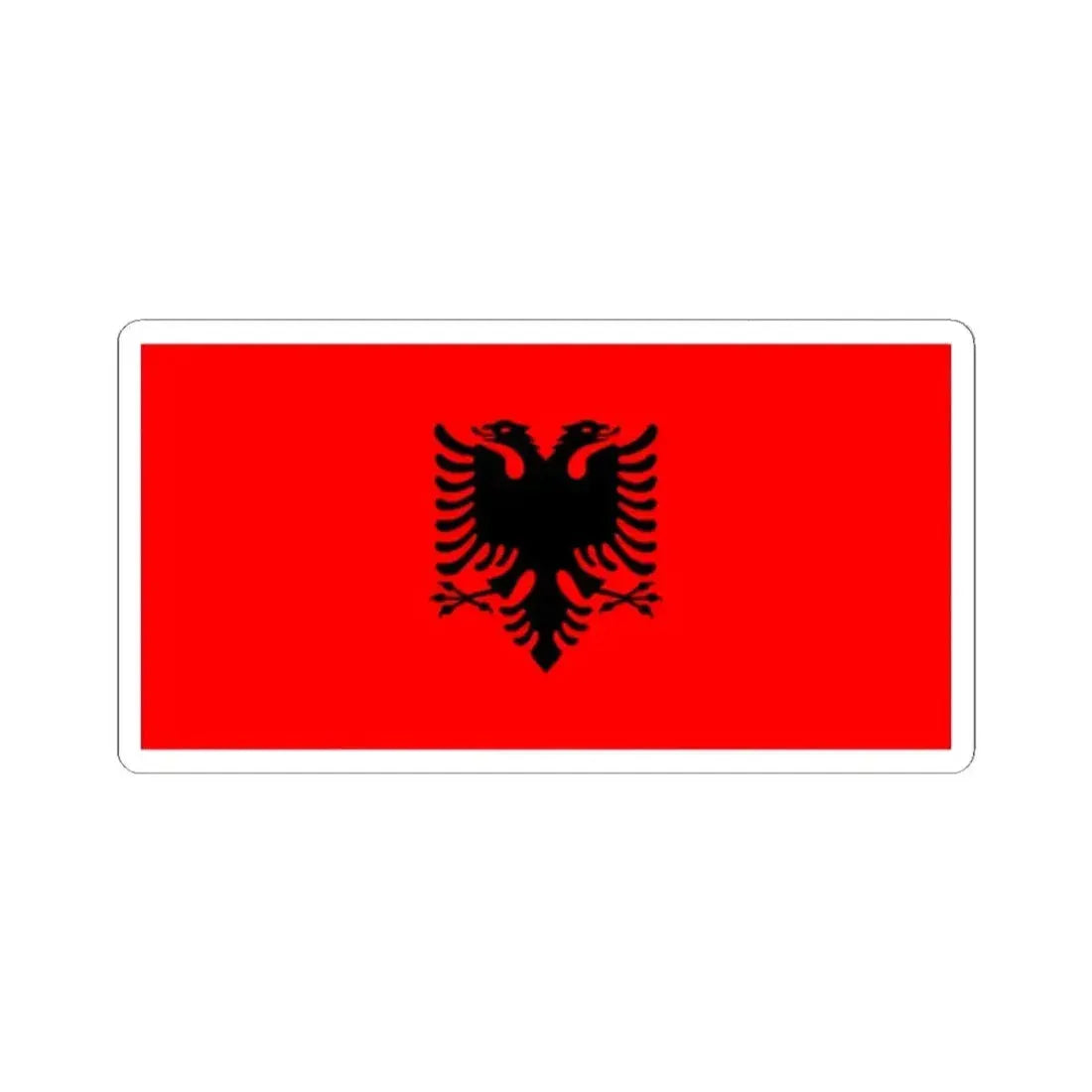 Flag of Albania 2-1 (Albania) STICKER Vinyl Kiss-Cut Decal 2 Inch White - The Sticker Space