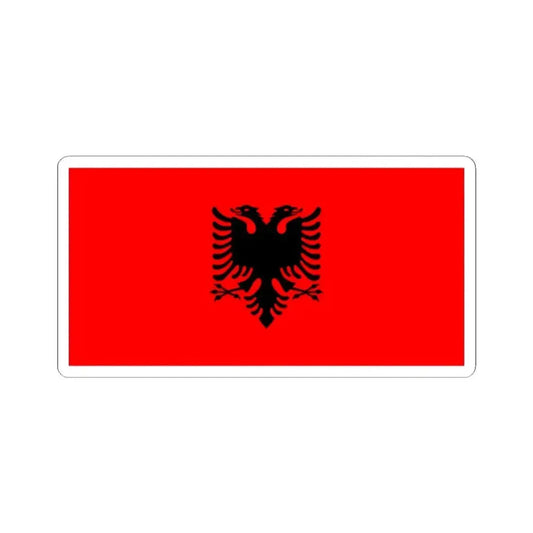 Flag of Albania 2-1 (Albania) STICKER Vinyl Kiss-Cut Decal 2 Inch White - The Sticker Space