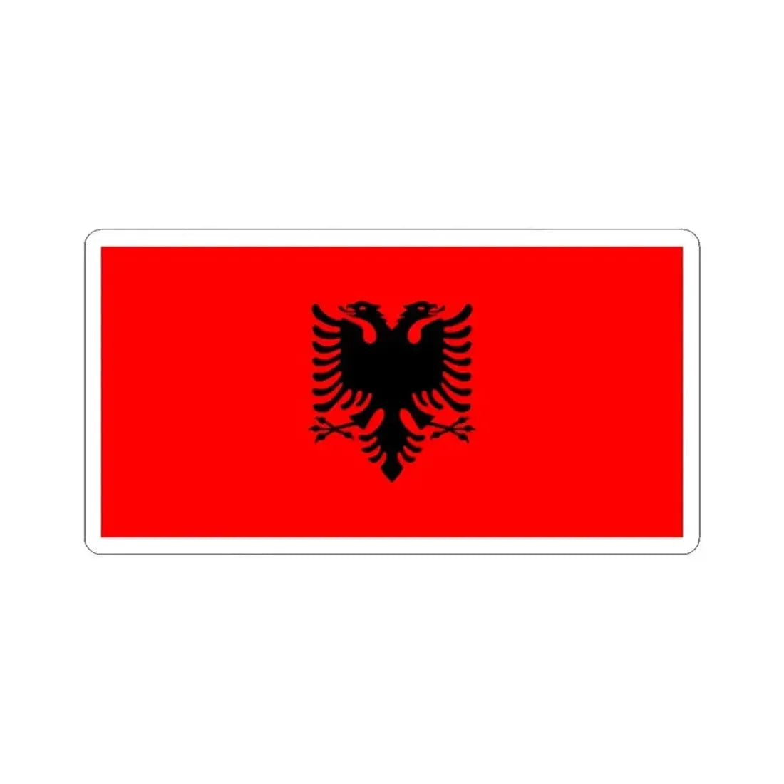 Flag of Albania 2-1 (Albania) STICKER Vinyl Kiss-Cut Decal 3 Inch White - The Sticker Space
