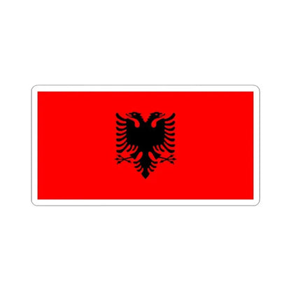 Flag of Albania 2-1 (Albania) STICKER Vinyl Kiss-Cut Decal 3 Inch White - The Sticker Space